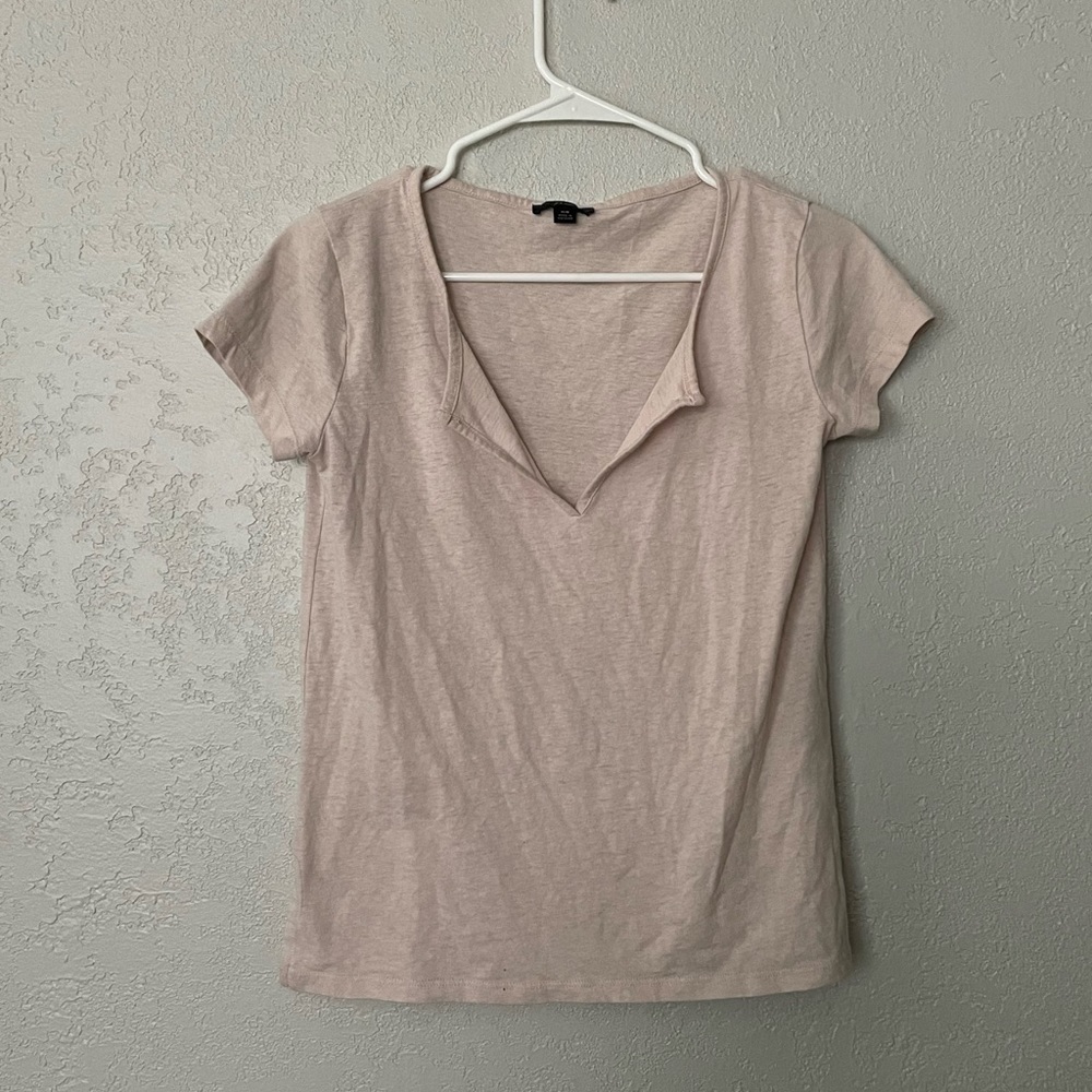 J crew light pink v neck